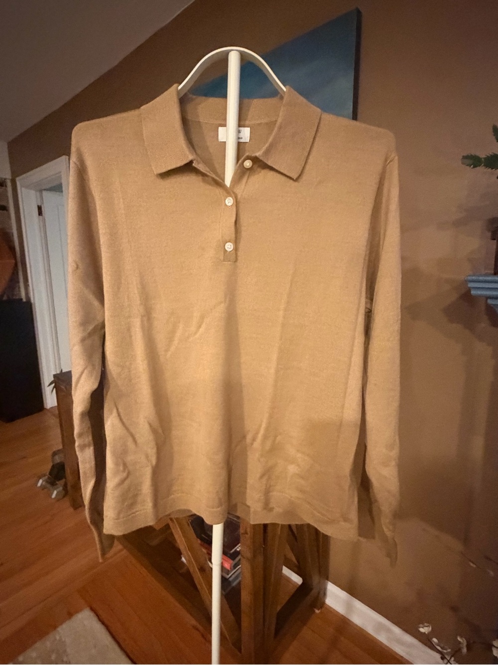 J. Crew Tan Polo Collar Knit Sweater